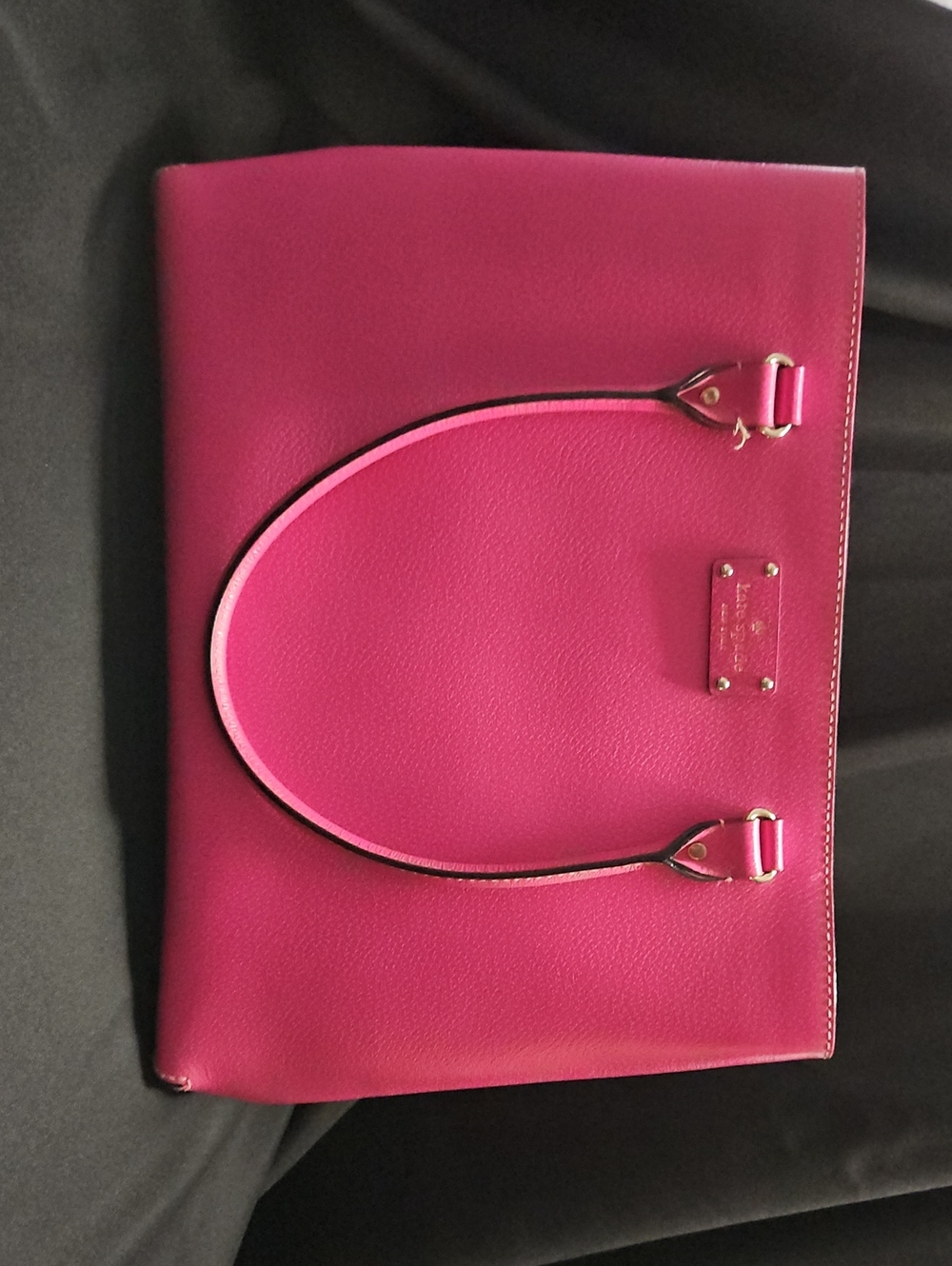 kate spade Hot Pink Pebbled Leather Carryall Tote